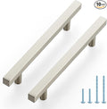 JOY DECOR 10 Pack 5 Inch Brushed Nickel Square Cabinet Handles Stainless Steel Cabinet Hardware Pulls for Kitchen and Drawers with 7-3/8 Inch Overall Length