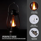 5.1 inch Mini Lanterns 6-Pcs LED Candle Small Lanterns Decorative Indoor Outdoor Hanging Light Ornaments Home Decor for Weddings Western Camping Party Halloween Christmas Decorations