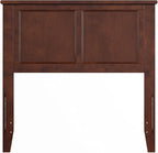 AFI, Madison Twin Solid Wood Panel Headboard with Attachable Charger, Walnut
