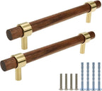 Drawer 6.69"/170mm Pulls Brass Walnut Kitchen Wardrobe Cabinet Hardware Pull Handle with Screw,30Pcs