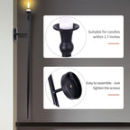 Candle Sconces Long Wall Candle Holder - Set of 2 Black Long Wall Candle Sconce Retro Chic Wall Sconces Candle Holder Decoration for Dining Room, Living Room, Office, Bathroom