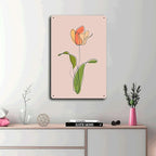 Metal Aluminum Signs Rose Flower Line Art Bedroom and Bathroom Wall Decoration 8x12inch Tin Sign