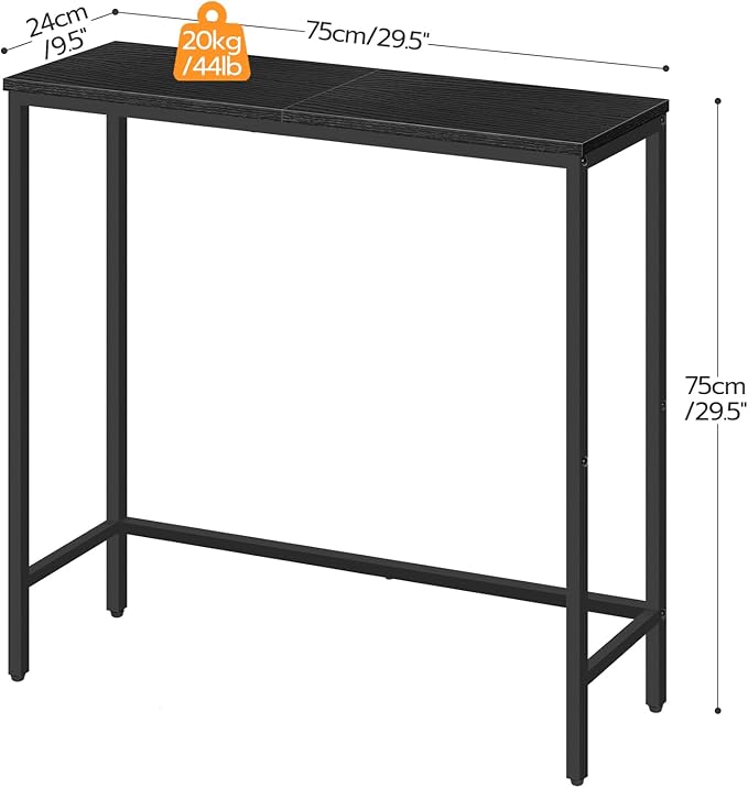 HOOBRO 2 Pack Narrow Sofa Console Table, 29.5" Small Entryway Table, Thin Display Shelf, for Hallway, Bedroom, Living Room, Foyer, Black BK75XGP201