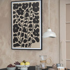 Bloomingville Wood Framed Textured Paper Wall Décor with Flowers