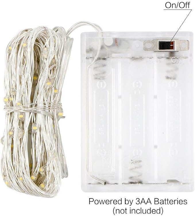 ANJAYLIA Fairy Lights, 10ft 30 LED Mini String Lights Firefly Starry Lights for Wedding, Bedroom, Party, Christmas, White 2 Pack