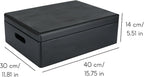 XL Black Wooden Box Storage with Hinged Lid | 15.8 x 11.8 x 5.5 inches (+-0.5) | with Handles | Gift Box Kitchen Storage Document | Product NOT Intended for 15 Years OR Below