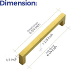 Ravinte 30 Pack 6-1/4 Inch Square Cabinet Handles - Brushed Brass Pulls, Stainless Steel Drawer Pulls, Kitchen Hardware