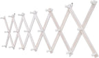 Accordion Wall Hanger with 20 Hooks, Wooden Wall Expandable Coat Rack for Coat, Hats, Baseball Caps, Coffee Mug, Jewelry(Ruist White)