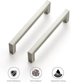 Ravinte 20 Pack Solid 4 Inch Center to Center Slim Square Bar Drawer Handles - Cabinet Hardware Brushed Nickel Pulls for Kitchen and Drawers