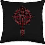 Nordic Scandinavian Legends Old Norse Mythology Celtic Cross Throw Pillow