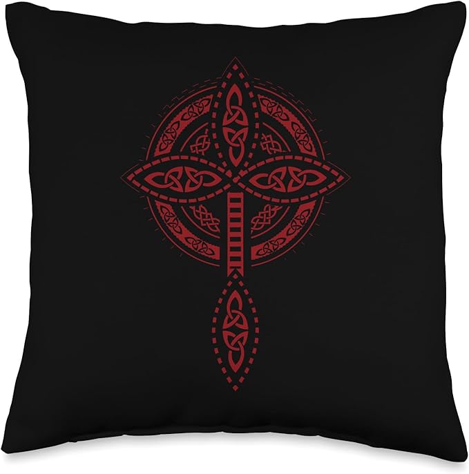 Nordic Scandinavian Legends Old Norse Mythology Celtic Cross Throw Pillow