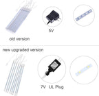 Aukora Christmas Lights Outdoor，LED Meteor Shower Lights 11.8 inch 8 Tubes 192leds Rain Drop Light, Icicle Snow Falling Light for Christmas Tree Halloween Party Holiday Thanksgiving Decoration(Blue)