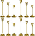 Candlestick Holders Gold, 12 Packs Taper Candle Holder for Candlesticks, Candle Sticks Holder Decor for Home Decor