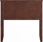 AFI, Madison Twin Solid Wood Panel Headboard with Attachable Charger, Walnut