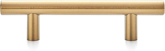 Ravinte 1 Pack 5 Inch Cabinet Pulls Brushed Brass Stainless Steel Kitchen Drawer Pulls Cabinet Handles 5”Length, 3” Hole Center