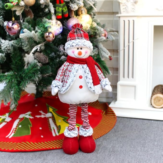 Large Standing Christmas Gnomes, 78CM Swedish Tomte Large Snowman Gnome Stuffed Plush with Retractable Spring Legs, Scandinavian Christmas Decorations Ornaments Holiday Home Decor