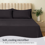 LuxClub Twin XL Sheets - Soft Twin Bed Sheets for-Boys-and-Girls-3 PC Deep Pockets Wrinkle Free-Kids-Fitted Sheets Machine Washable Hotel Bedding Silky Soft - Black Twin XL