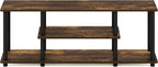Furinno Turn-N-Tube No Tools 3D 3-Tier Entertainment Stand up to 50 inch TV, Amber Pine/Black