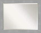 Amanti Art Silver Bathroom Mirror for Over Sink, 26x32 Vista Brushed Nickel Rectangle Vanity Mirror, Large Casual Frame, Hangs Horizonally and Vertically, Bathroom Wall Decor, Beveled Edge