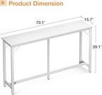 ODK 71 Inch Bar Table, Bar Height Pub Table, Counter Height Bar Table, Rectangular High Top Kitchen & Dining Counter Tables with Sturdy Legs & Easy-to-Clean Top, White