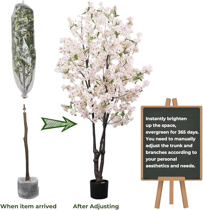 Artificial Cherry Blossoms Tree Bedroom Trees Indoor Faux Cherry Blossom Tree for Home Decor