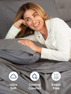 Extra Deep Twin Sheet Set - 4 Piece Breathable and Cooling Sheets - Hotel Luxury Bed Sheets Set - Easy & Secure Fit - Soft, Wrinkle Free and Comfy Sheets Set - Grey Sheet Set with Extra Deep Pockets
