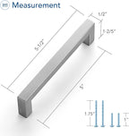 Ravinte 15 Pack Brushed Nickel Kitchen Cabinet Handles 5 Inch Cabinet Pulls Square Kitchen Hardware for Cabinet Drawer Pulls Drawer Handles Come with Screwdriver