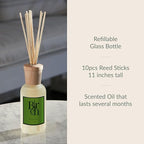Archipelago Botanicals Birch Reed Home Fragrance Reed Diffuser, Includes Fragrance Oil, Decorative Wooden Cap & 10 Diffuser Reeds, Perfect for Home, Office or Gift, 7.85 fl oz