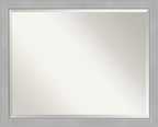 Amanti Art Silver Bathroom Mirror for Over Sink, 25x31 Vista Brushed Nickel Narrow Rectangle Vanity Mirror, Large Casual Frame, Hangs Horizonally and Vertically, Bathroom Wall Decor, Beveled Edge