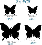 Butterfly Wall Decor 24/48 PCS, 3D Butterflies Stickers for Party Decorations with Magnets (Green, 24)