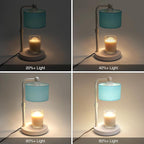 Candle Warmer Lamp with Timer, Dimmable Candle Wax Warmer, Height Adjustable Electric Candle Lamp Warmer with 2 Bulbs, Gifts Idea for Women Her, Mom, Vintage Home Decor for Bedroom-Blue