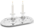 The Dreidel Company Shabbat Candlesticks Candle Holders Silver Plated, 2 Candlesticks Set (4 Sets)