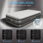 Air Mattress Twin with Built in Pump - Upgraded Single Blow Up Bed, 2 Mins Quick Self Inflatable, 18"/550lbs Max, Strong Support, Flocked Top, Puncture Resistant, for Camping,Home,Guests