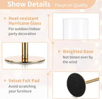 Nuptio Gold Candlestick Holder Tall Hurricane Candle Holder Set of 3 Taper Candle Holders Candle Stand Glass Cover Candlesticks Holders Table Centerpiece for Wedding Party Birthday Christmas Decor