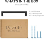 Ravinte 15 Pack 7-1/2 Inch Kitchen Square Cabinet Handles Matte Black Pulls Black Drawer Pulls Kitchen Cabinet Hardware for Cupboard Drawer Handles