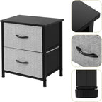 AZL1 Life Concept Storage Dresser Furniture Organizer Unit with 2 Drawers for Bedroom, Hallway, Entryway and Closets, Grey with Black, 17.7x19.7x11.8 inches