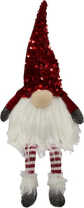 Admired By Nature, Nordic Nisse Gnome, ABN5D011R-RD 17 inch, Christmas Sitting Gnome Plush Tomte Gnome Swedish, Scandinavian Style Decor LED Light Home Décor, Red, Small