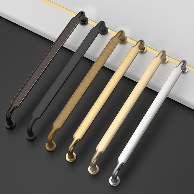 Asidrama 10 Pack 7.5 Inch(192mm) Brushed Brass Kitchen Cabinet Handles, Cabinet Pulls Kitchen Cabinet Hardware for Cupboard Drawer Pulls
