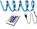 LED TV Backlight,SMY USB LED Strip Light,RGB Multi-Colour LED Light Strip Kit Waterproof IP65, 60LED with Wireless Remote Controller for TV/PC/Laptop Bias Lighting (6.56Ft)