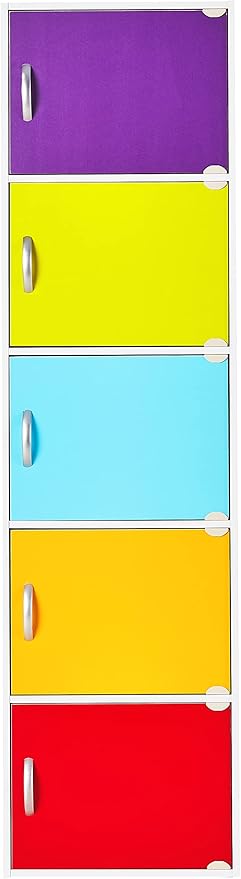 HODEDAH IMPORT Bookcase, Rainbow, 5 Door