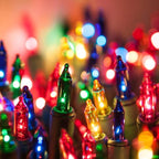 Holiday Essence Chasing Christmas Lights, 8 Function Controller 140 Multi Colored Mini Bulbs Green Wire Indoor String Lights, 31.2 Feet Long Holiday Decor