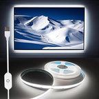 A 5V USB LED Light Strip, COB LED Strip Lights, White 5V LED Lights, Small LED Strip Light, TV Lights for TV Under Cabinet Kitchen Living Room Shelving or Displays (White, 6.56ft)