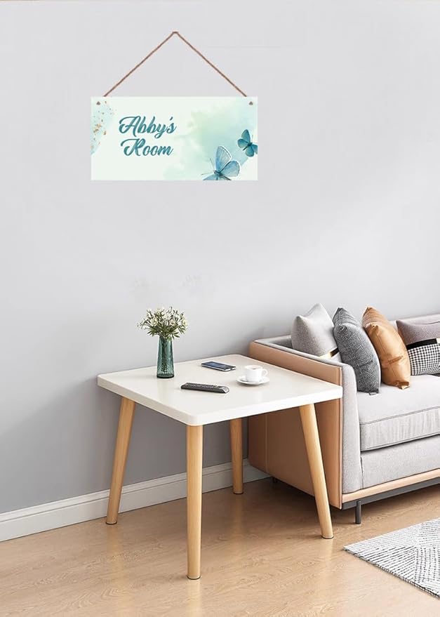 Personalized Sign Butterfly Sign Wall Art Décor For Kids Room Custom Name Door Art Décor For Little Man Cave, Floral Nursery Art Plate For Girls Room Boys Bedroom
