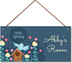 Personalized Signs Flowers Sign Bird Wall Art Decoration Exquisite Decorative Signs Custom Name for Kids Room Wall Art Decor Nursery Decor For Boys Bedroom Girls Room