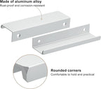 uxcell Cabinet Finger Edge Pull, 3pcs 120mm / 4.72" Aluminum Alloy Back Mount Hidden Cabinet Pulls Concealed Handle for Home Kitchen Drawer Cabinet, Silver
