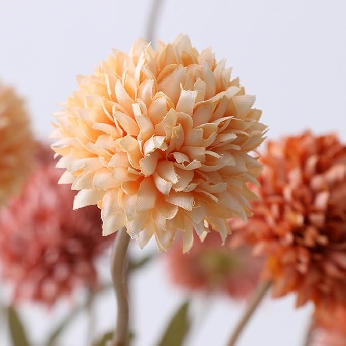 Artificial Flowers for Vases 20.5 Inch 10 Stems， Silk Dried Fake Mums Bouquet Indoor Faux Floral Arrangements for Decoration (Yellow)