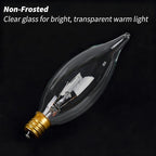 4-Pack E12 Candle Light Bulbs 60W, Dimmable Warm White 2700K Chandelier Light Bulbs for Ceiling Fan or Pendants, CA10 Clear Candelabra Gold Base Bulbs