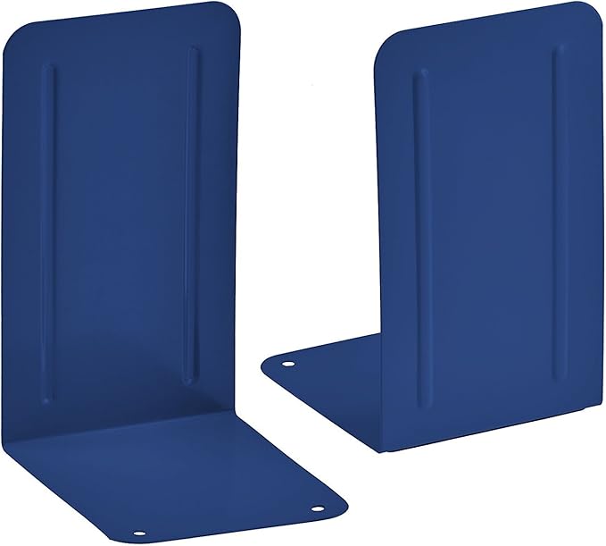 Acrimet Premium Metal Bookends (Heavy Duty) (Deep Blue Color) (1 Pair)