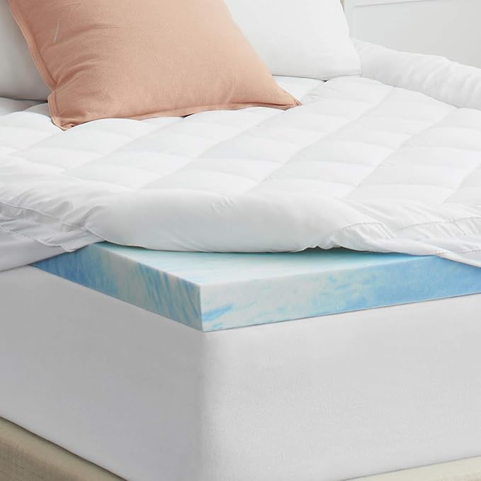 4" SealyChill™ Gel + Comfort Memory Foam Mattress Topper with Pillowtop Washable Allergen Resistant Cover, California King, White