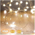 XINKAITE Waterproof LED Fairy String Lights Starry,Battery Operated String Lights no Timer for Indoor&Outdoor Decoration Wedding Christmas Holiday. (Warm White, 10Ft/2pc)